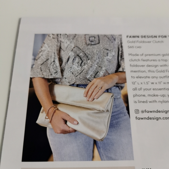 THE JILLY BOX WINTER 2022 Fawn Design Gold Foldover Clutch - Picture 2 of 4